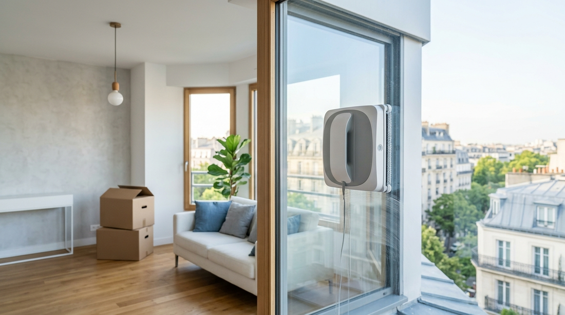 Robot lave-vitre pour maison à étage