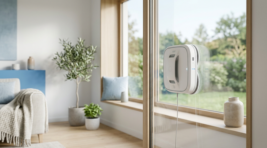 Robot lave-vitre pour vitrine de magasin